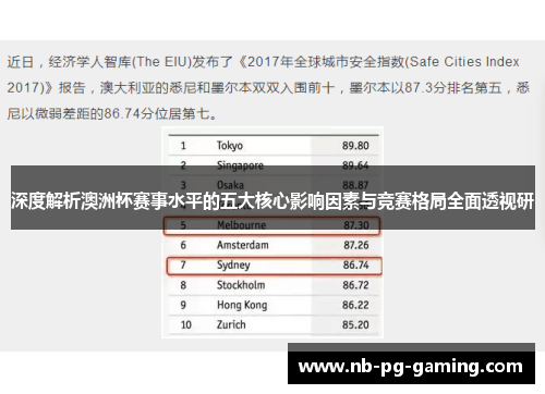 深度解析澳洲杯赛事水平的五大核心影响因素与竞赛格局全面透视研 深度解析澳洲杯赛事水平的五大核心影响因素与竞赛格局全面透视研